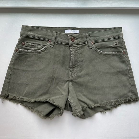 7 For All Mankind Pants - 7 For All Mankind Green Denim Shorts